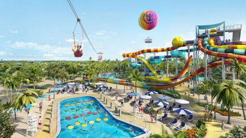 An artist's rendering of an All Inclusive water park. by Chasing the Sun Vacations